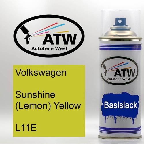 Volkswagen, Sunshine (Lemon) Yellow, L11E: 400ml Sprühdose, von ATW Autoteile West.